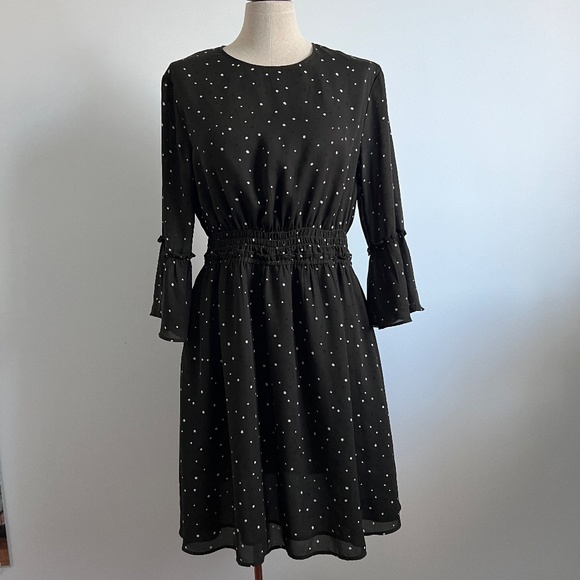 H&M - Kaki Polka Dot Midi Dress - Picture 1 of 11